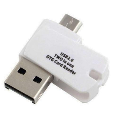 Adaptateur USB 2.0 OTG 2 en 1 Micro USB à USB A Mâle & Lecteur de Carte Micro SD - Simple Boutique