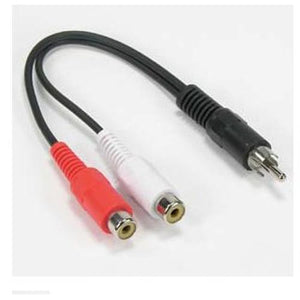 Adaptateur en "Y" pour câble audio RCA 1xM / 2xF 6 po - Simple Boutique