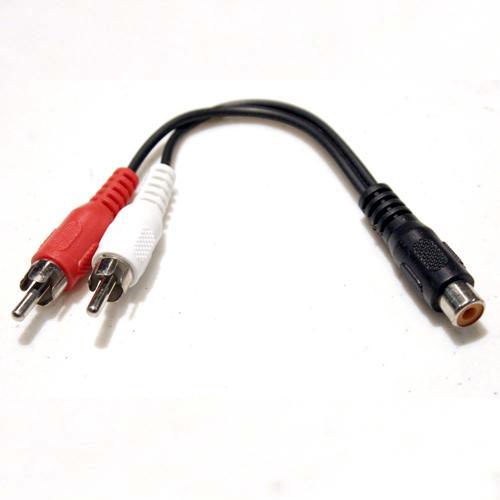 Adaptateur en "Y" pour câble audio prises RCA 1xF / 2xM - Simple Boutique