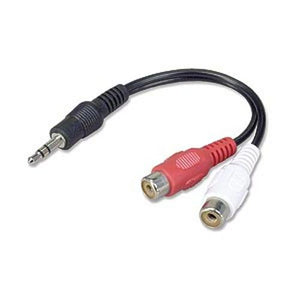 Adaptateur en "Y" pour câble audio1xM 3.5mm / 2xF RCA 3 pouces - Simple Boutique