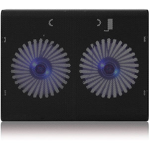 Aluratek - Coussin de Refroidissement Pour Ordinateur Portable, Deux Ventilateur, Noir - Simple Boutique