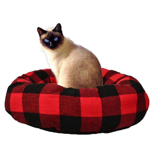 Animooos PBBX800 Lit pour Animaux de Compagnie Circulaire, 48X48X15CM, Motif à Carreaux Buffalo - Simple Boutique