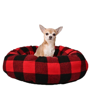 Animooos PBBX800 Lit pour Animaux de Compagnie Circulaire, 48X48X15CM, Motif à Carreaux Buffalo - Simple Boutique