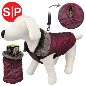 Animooos PCL832S Veste Aviateur pour Chien, Couleur Cerise Foncée, Grandeur Petit - Simple Boutique