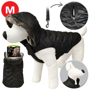 Animooos PCL833M Parka pour Chien Avec Fausse Fourrure, Couleur Noir, Grandeur Medium - Simple Boutique