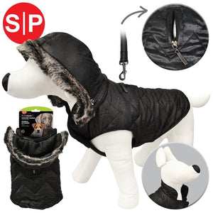 Animooos PCL833S Parka pour Chien Avec Fausse Fourrure, Couleur Noir, Grandeur Petit - Simple Boutique