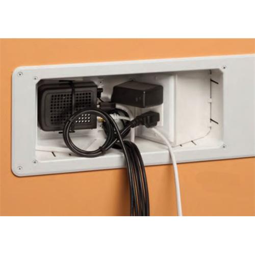 Arlington TVB713 Plaque Murale Media Triple Blanche Avec Ouvertures En Angle - Simple Boutique