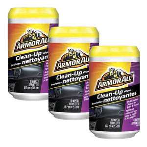 ArmorAll - Ensemble de 3 Boites de 15 Lingettes Nettoyante Tout-Usage pour Voiture, Non-Pelucheux - Simple Boutique