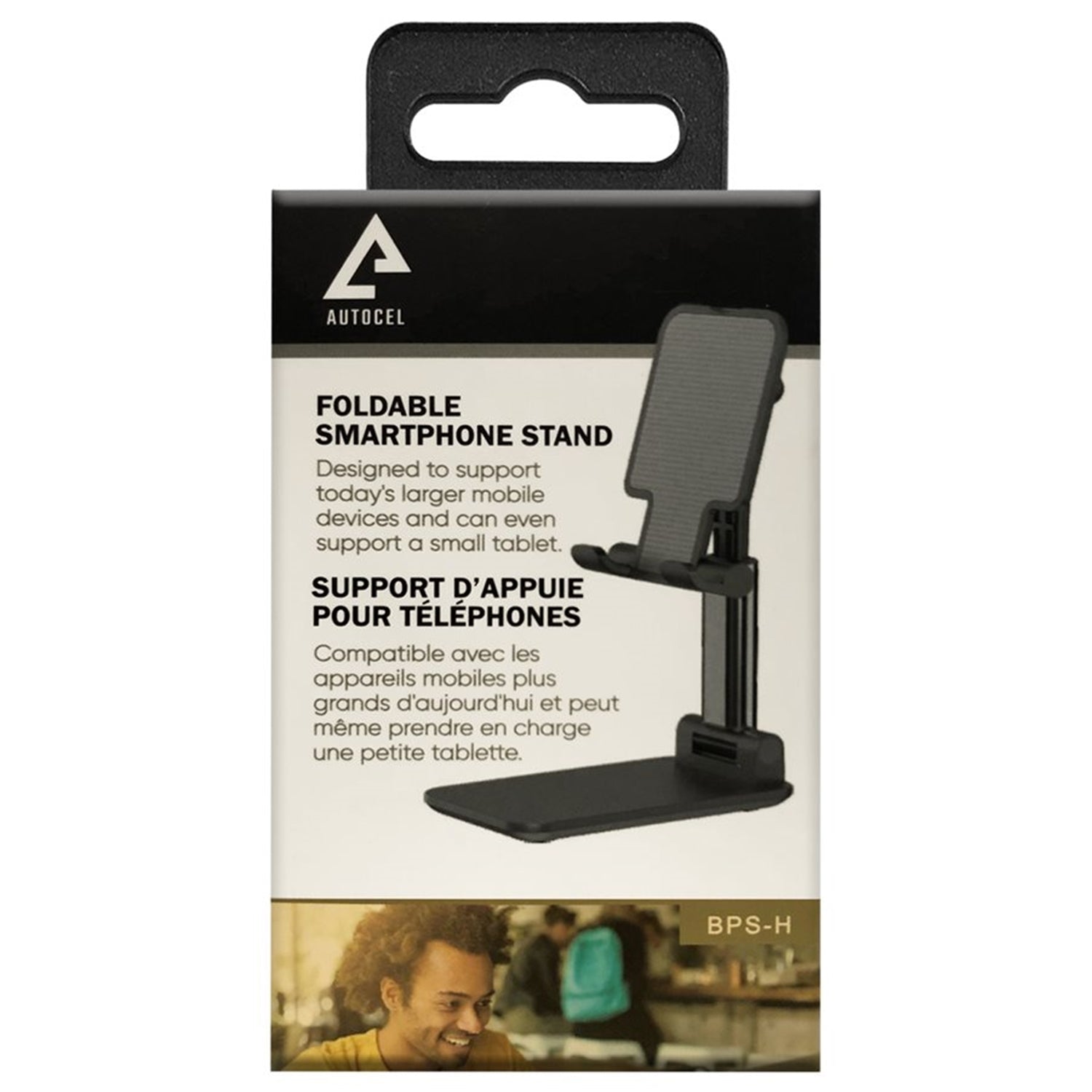 Autocel - Support Pliable pour Téléphone avec Surface Antidérapante, Noir - Simple Boutique