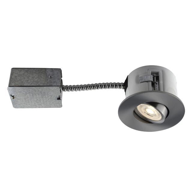 BAZZ 330ATAB4 Flex Ensemble Éclairage Encastré DEL 4 po Chrome Brossé Ampoule GU10 Incluse - Liquidation Vente Finale - Simple Boutique