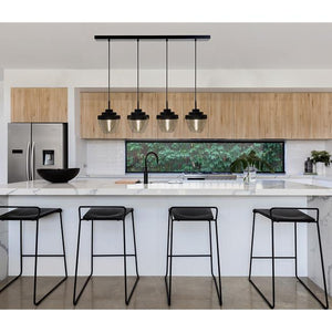 BAZZ P17224BK Luminaire suspendu quadruple 64 po 4 Ampoules - Liquidation Vente Finale - Simple Boutique