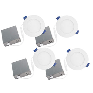 BAZZ SLDSKB4W4 Slim Disk Ensemble de Luminaires Encastrés à LED de 4 ¼ po Blanc Mat (Ensemble de 4) - Liquidation Vente Finale - Simple Boutique
