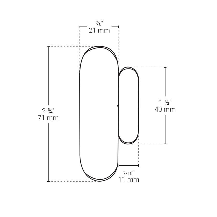 BAZZ Smart Home Capteur de Contact de Porte Wi-Fi Blanc DOORWFW1 - Liquidation Vente Finale - Simple Boutique