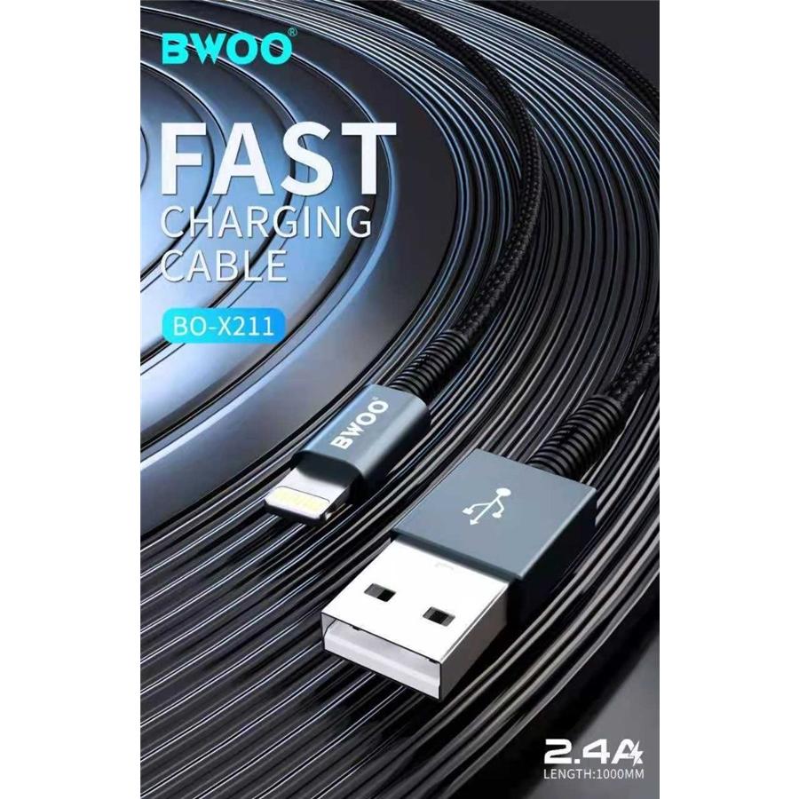 BWOO - Câble USB à Lightning, Longeur de 1 Mètre, Nylon Tressé et Coque en Alliage d'aluminium, Noir - Simple Boutique