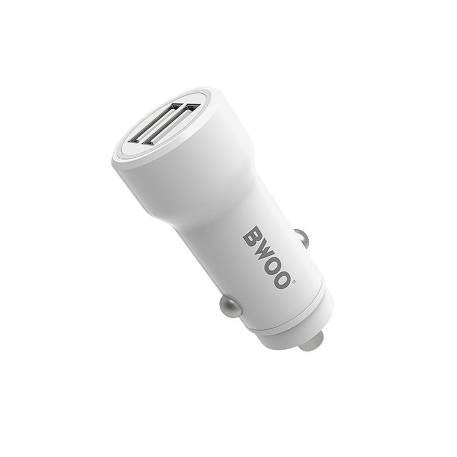 BWOO - Chargeur de Voiture avec 2 Ports USB, 12-24V, Sortie 18W + 5V 2.4A, Blanc - Simple Boutique