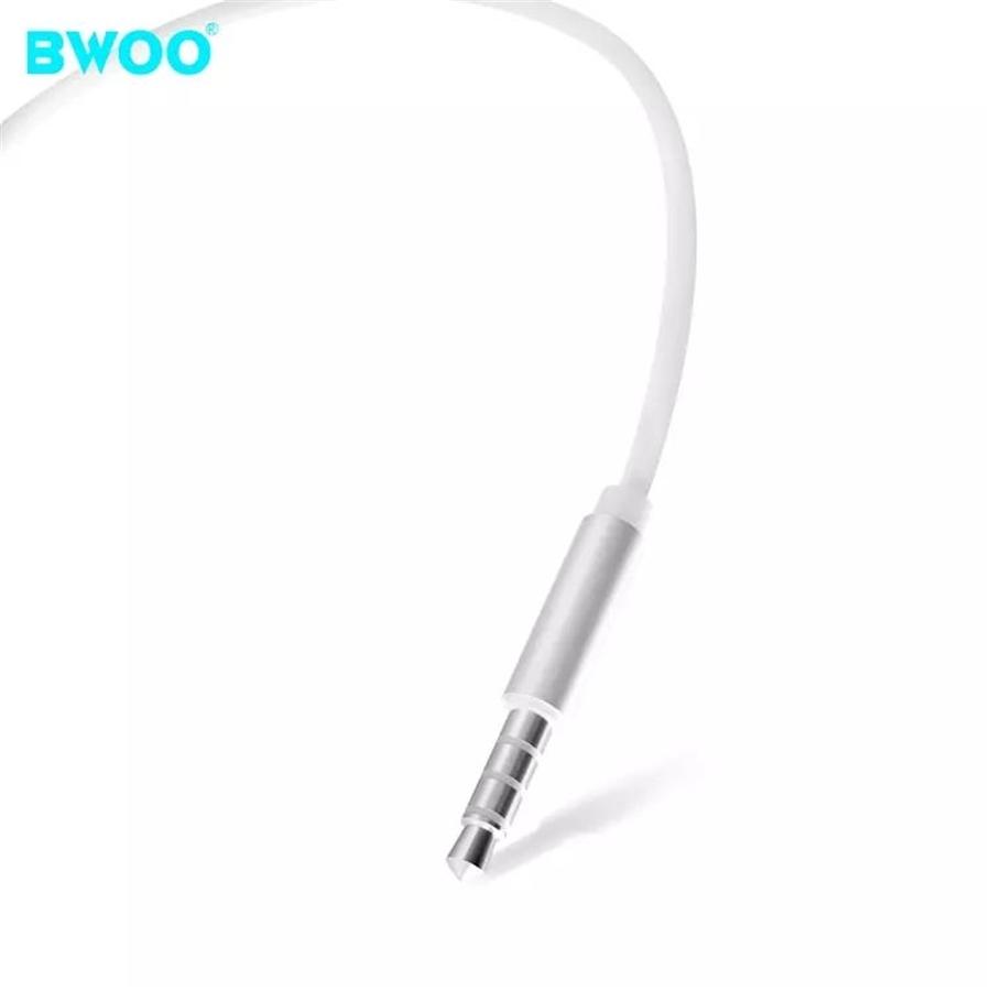 BWOO - Écouteurs Stéréo Intra-Auriculaires, Connecteur 3.5mm, Câble de 1.2M avec Télécommande et Microphone, Blanc - Simple Boutique