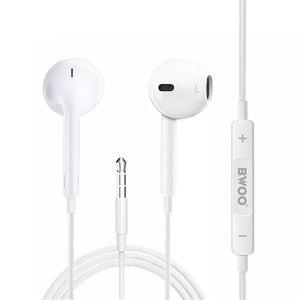 BWOO - Écouteurs Stéréo Intra-Auriculaires, Connecteur 3.5mm, Câble de 1.2M avec Télécommande et Microphone, Blanc - Simple Boutique