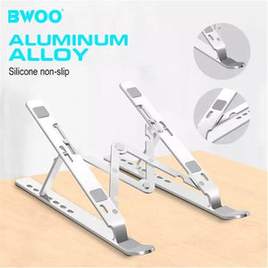 BWOO - Support pour Ordinateur Portable en Alliage d'aluminium, Pliable, Poids Maximum 40kg, Argenté - Simple Boutique