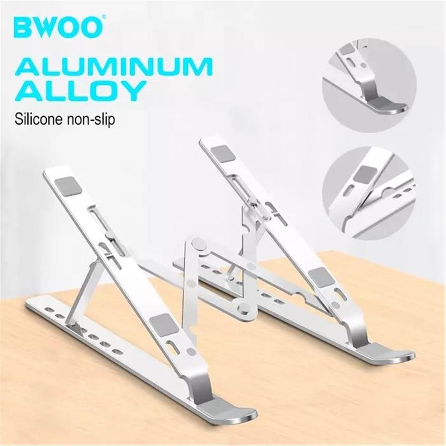 BWOO - Support pour Ordinateur Portable en Alliage d'aluminium, Pliable, Poids Maximum 40kg, Argenté - Simple Boutique