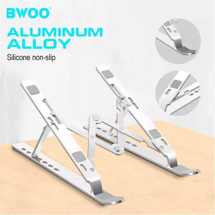 BWOO - Support pour Ordinateur Portable en Alliage d'aluminium, Pliable, Poids Maximum 40kg, Argenté - Simple Boutique
