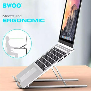BWOO - Support pour Ordinateur Portable en Alliage d'aluminium, Pliable, Poids Maximum 40kg, Argenté - Simple Boutique