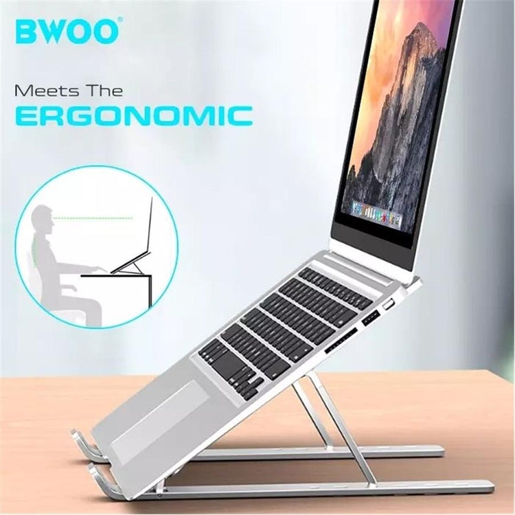 BWOO - Support pour Ordinateur Portable en Alliage d'aluminium, Pliable, Poids Maximum 40kg, Argenté - Simple Boutique