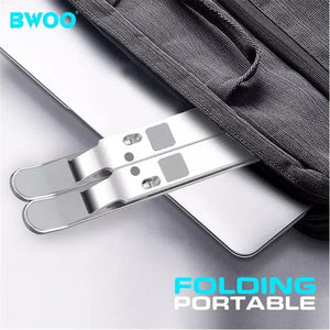 BWOO - Support pour Ordinateur Portable en Alliage d'aluminium, Pliable, Poids Maximum 40kg, Argenté - Simple Boutique