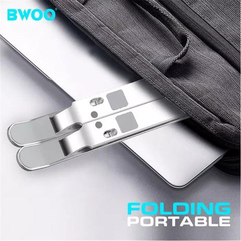 BWOO - Support pour Ordinateur Portable en Alliage d'aluminium, Pliable, Poids Maximum 40kg, Argenté