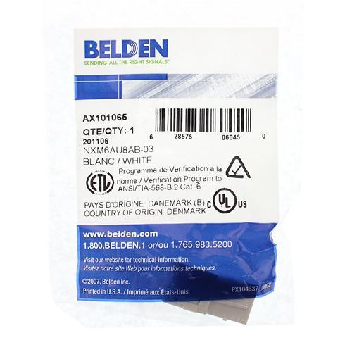 Belden AX101065 Connecteur MDVO Cat6 RJ-45 Punch Type 110 Femelle Blanc - Simple Boutique