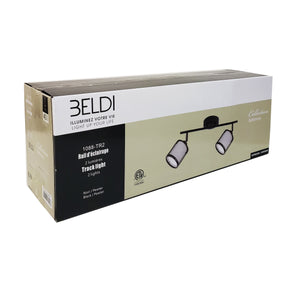 Beldi 1088-TR2 - Rail D'éclairage 2 Lumières de la Collection Baltimore, 17.7'' X 7.9'', Noir - Simple Boutique