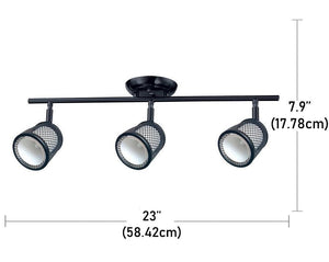 Beldi 1088-TR3 - Rail D'éclairage 3 Lumières de la Collection Baltimore 23''X7.9'', Noir - Simple Boutique