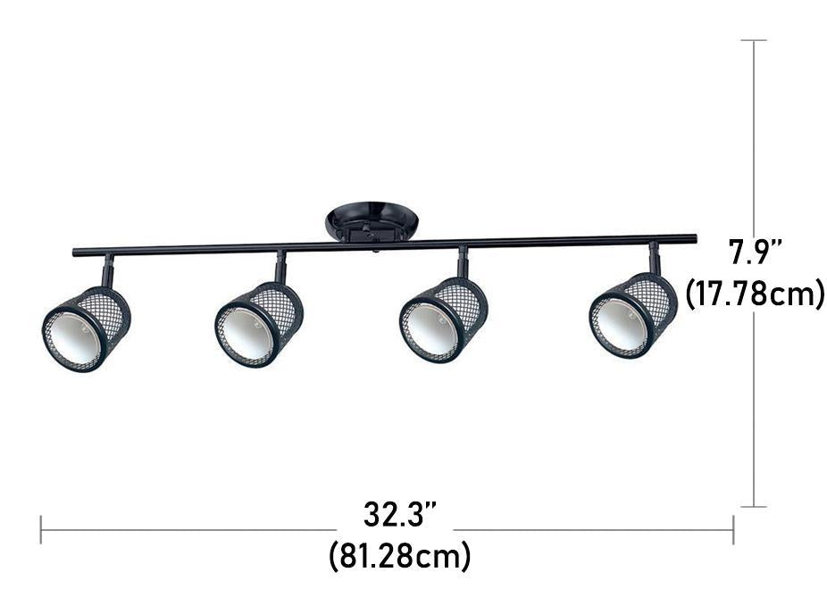 Beldi 1088-TR4 - Rail D'éclairage 4 Lumières de la Collection Baltimore, 32.3'' X 7.9'', Noir - Liquidation Vente Finale - Simple Boutique