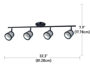 Beldi 1088-TR4 - Rail D'éclairage 4 Lumières de la Collection Baltimore, 32.3'' X 7.9'', Noir - Liquidation Vente Finale - Simple Boutique