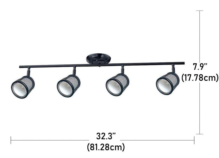 Beldi 1088-TR4 - Rail D'éclairage 4 Lumières de la Collection Baltimore, 32.3'' X 7.9'', Noir - Liquidation Vente Finale - Simple Boutique