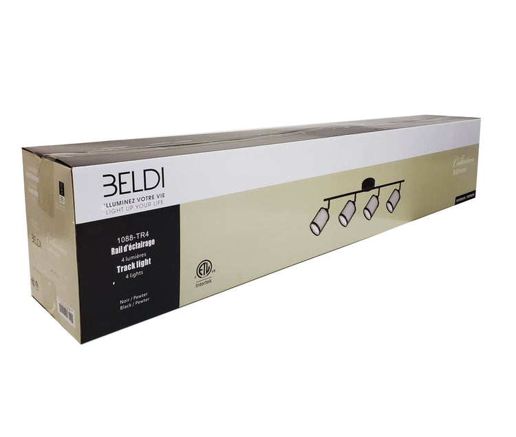Beldi 1088-TR4 - Rail D'éclairage 4 Lumières de la Collection Baltimore, 32.3'' X 7.9'', Noir - Liquidation Vente Finale - Simple Boutique