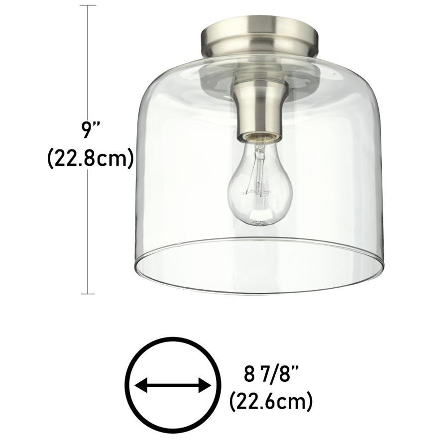 Beldi 21960-C1 Plafonnier en Verre de la Collection Lucan, 9'' x 8 7/8'', Pour Ampoule DEL ou Incandescente, Argenté - Simple Boutique