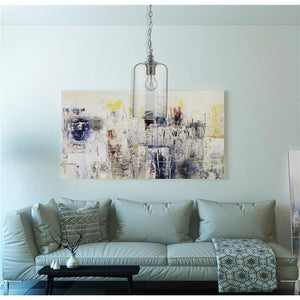 Beldi 21960-H Lampe Suspendue en Verre de la Collection Lucan, 6 1/2'' X 72 3/16'', Pour Ampoule DEL ou Incandescente, Argenté - Liquidation Vente Finale - Simple Boutique