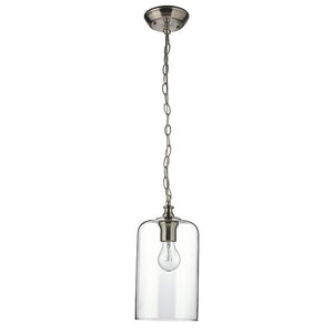 Beldi 21960-H Lampe Suspendue en Verre de la Collection Lucan, 6 1/2'' X 72 3/16'', Pour Ampoule DEL ou Incandescente, Argenté - Liquidation Vente Finale - Simple Boutique