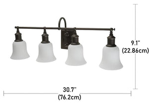 Beldi 25318-W4 - Lampe Murale 4 Lumières de la Collection Hershey, 30.7'' X 9.1'', Marron - Liquidation Vente Finale - Simple Boutique