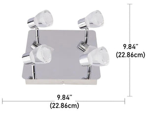 Beldi 26101-C4 - Plafonnier 4 Lumières de la Collection Tasman, 9.84'' X 9.84'' , Argenté - Liquidation Vente Finale - Simple Boutique