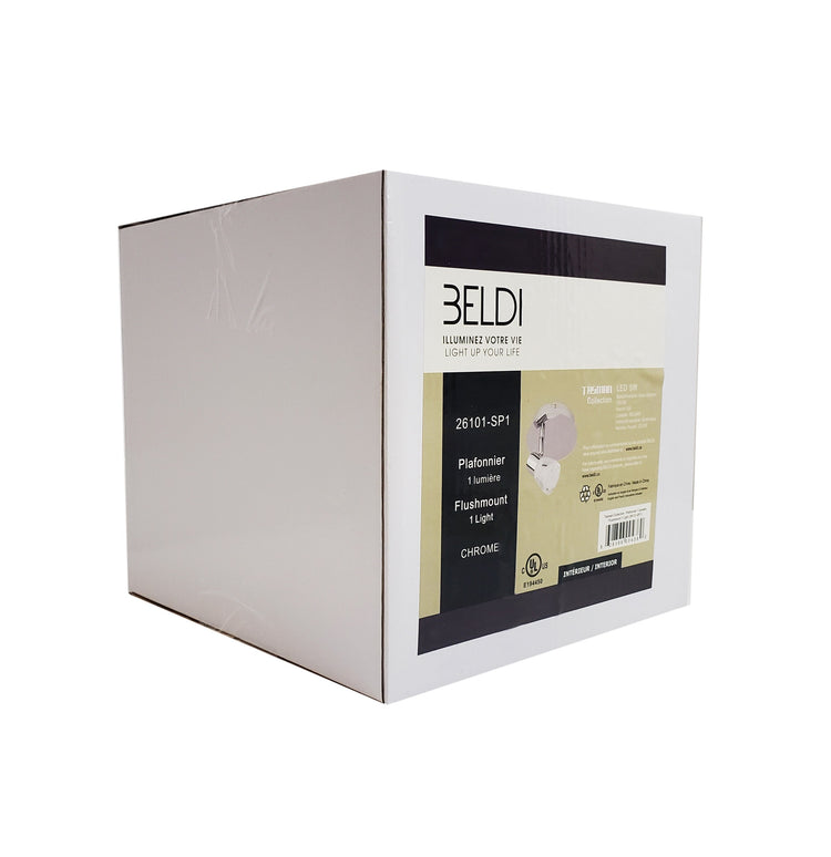 Beldi 26101-SP1 - Plafonnier 1 Tête de la Collection Tasman, 5.5''X5.25'', Argenté - Liquidation Vente Finale - Simple Boutique