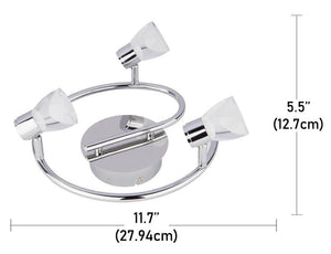 Beldi 26101-SP3 - Plafonnier 3 Têtes de la Collection Tasman, 11.7'' X5.5'', Argenté - Simple Boutique