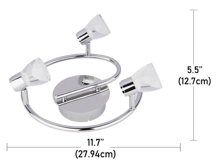 Beldi 26101-SP3 - Plafonnier 3 Têtes de la Collection Tasman, 11.7'' X5.5'', Argenté - Simple Boutique