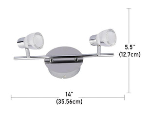 Beldi 26101-TR2 - Rail D'éclairage 2 Lumières de la Collection Tasman, 14'' X 5.5'', Argenté - Simple Boutique