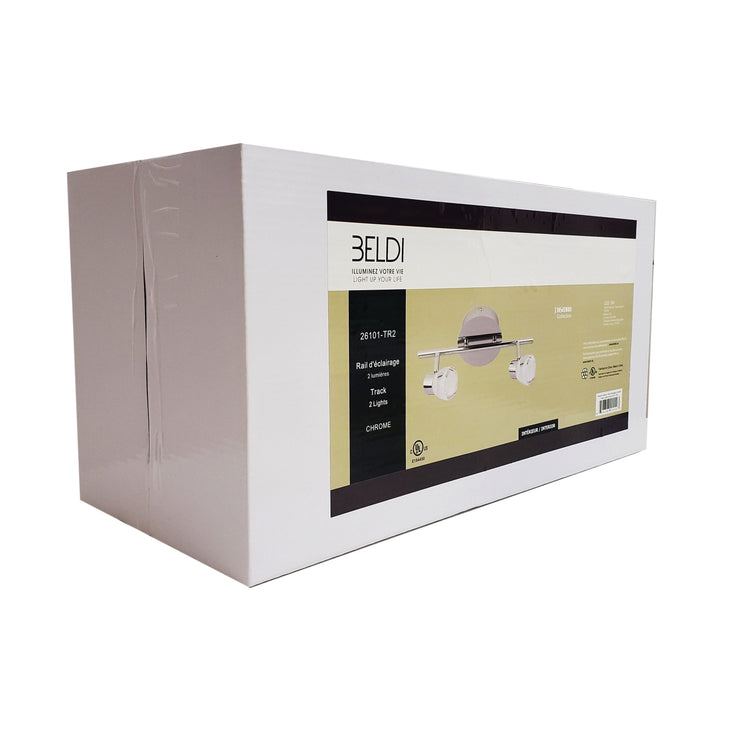 Beldi 26101-TR2 - Rail D'éclairage 2 Lumières de la Collection Tasman, 14'' X 5.5'', Argenté - Simple Boutique