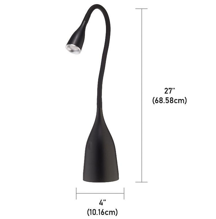 Beldi DEL-1281-B Lampe de Bureau avec Col en Cygne, DEL, 5-Watt, Noir - Simple Boutique