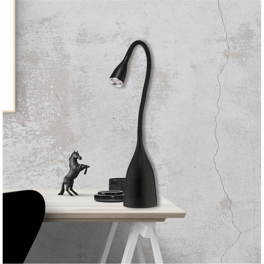 Beldi DEL-1281-B Lampe de Bureau avec Col en Cygne, DEL, 5-Watt, Noir - Simple Boutique
