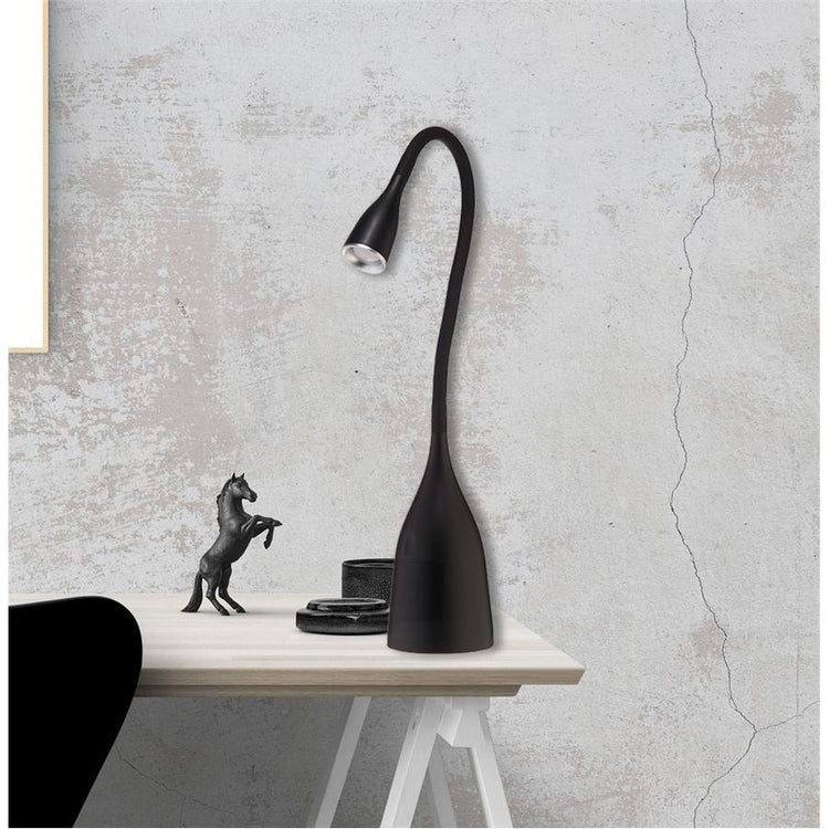 Beldi DEL-1281-B Lampe de Bureau avec Col en Cygne, DEL, 5-Watt, Noir - Simple Boutique