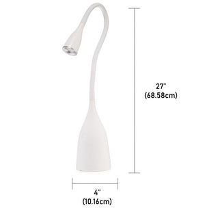 Beldi DEL-1281-W Lampe de Bureau avec Col en Cygne, DEL, 5-Watt, White - Simple Boutique
