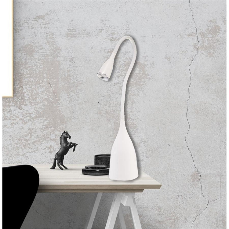 Beldi DEL-1281-W Lampe de Bureau avec Col en Cygne, DEL, 5-Watt, White - Simple Boutique